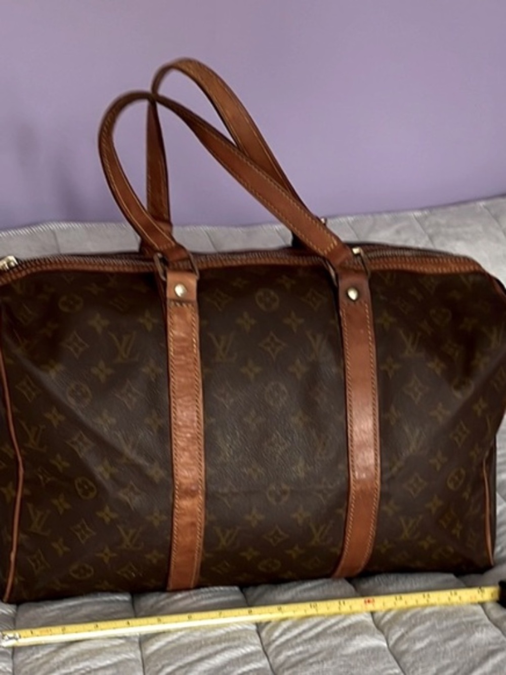 Vintage Classic Monogram Louis Vuitton Keepall Duffle Bag with Lock & Key